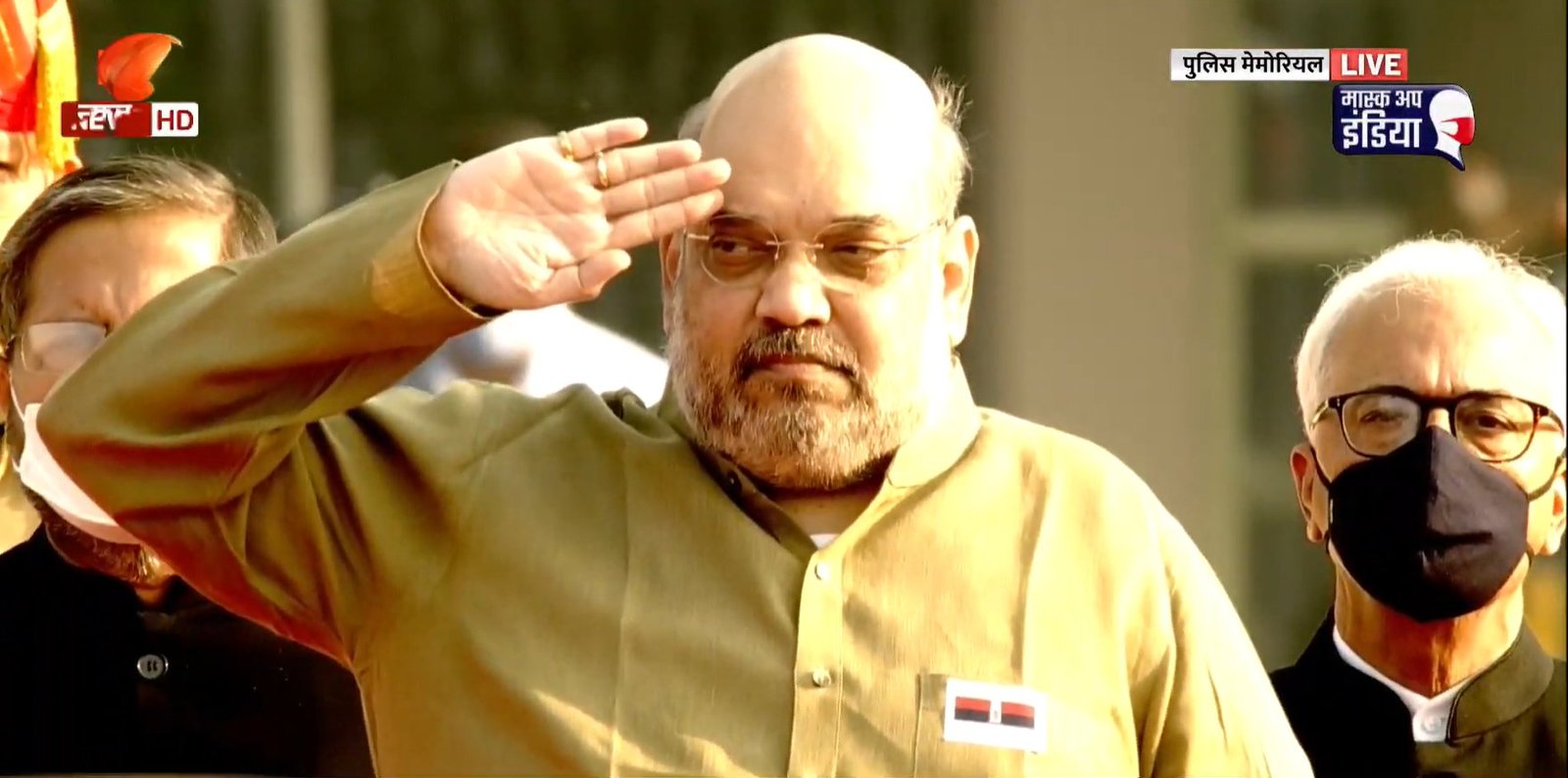Home Minister Amit Shah pays tribute to martyred police personnel at National Police Memorial in New Delhi on Police Commemoration Day.
