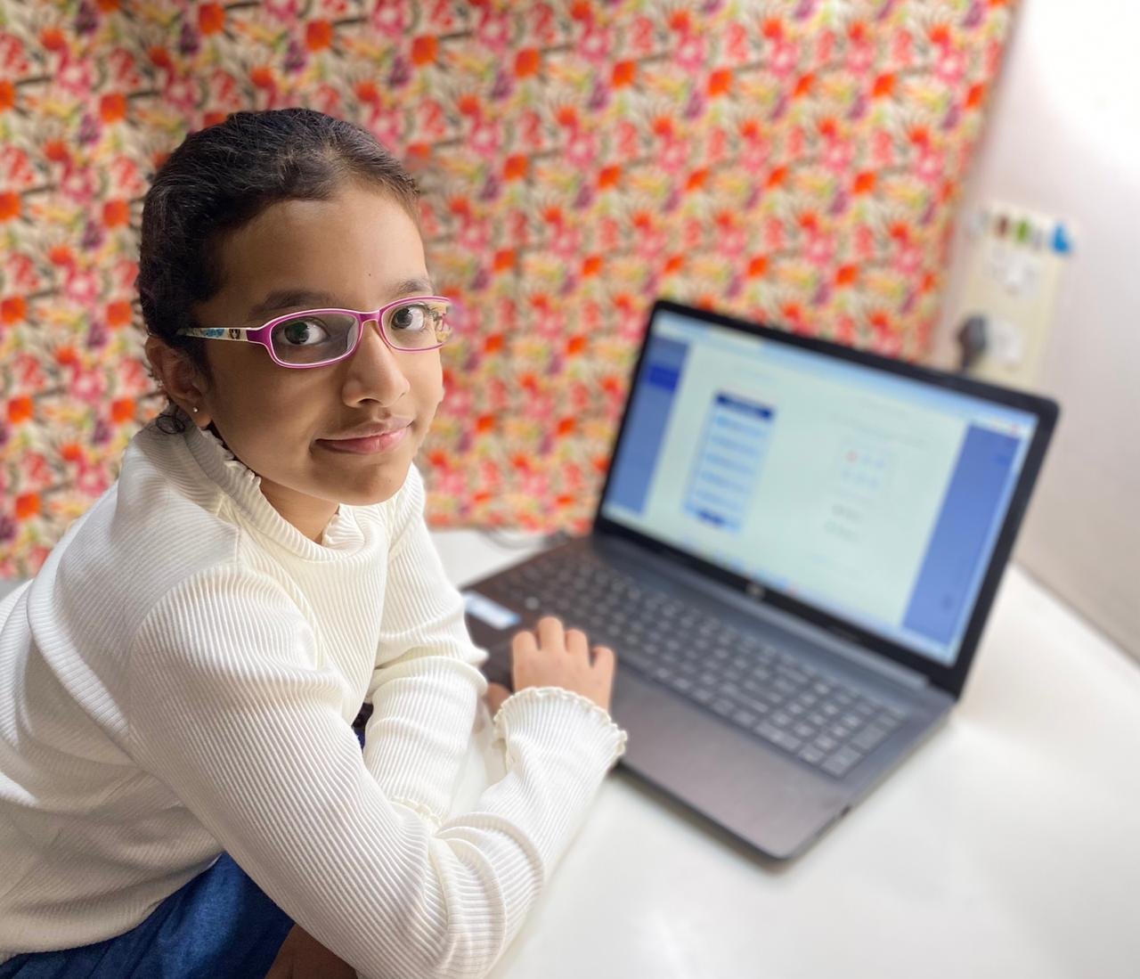 8-year-old Manya from Suncity School, Gurguram, Haryana