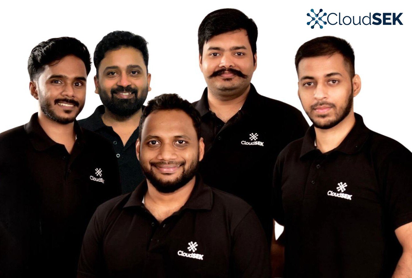 Team CloudSEK (L–R): Bofin Babu, Girish Menon, Rahul Sasi, Mayank Satnalika, and Syed Shahrukh Ahmad—championing the future of predictive cybersecurity from India to the world.