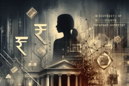 Conceptual digital artwork showing banking fraud involving forged documents and misused customer funds.