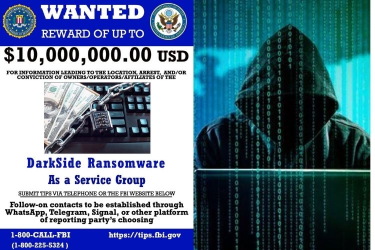 US Puts Up $10 Million Bounty For Information On DarkSide Ransomware Gang