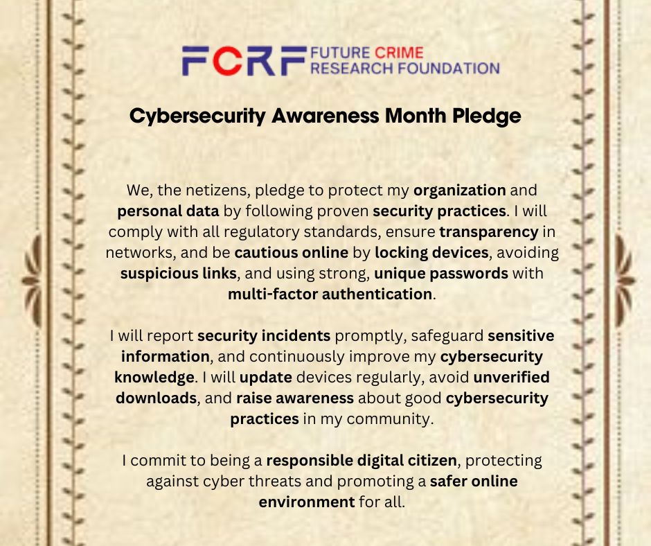 Cybersecurity Awareness Month Pledge