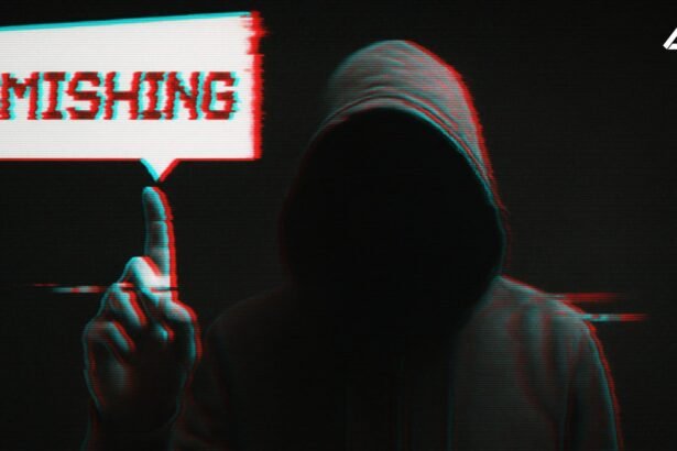 A digitally glitched image symbolizing the cybercriminal group “Smishing Triad,” which Google has sued for operating a global smishing scam using the “Lighthouse” phishing toolkit to steal personal and financial data from millions of victims.