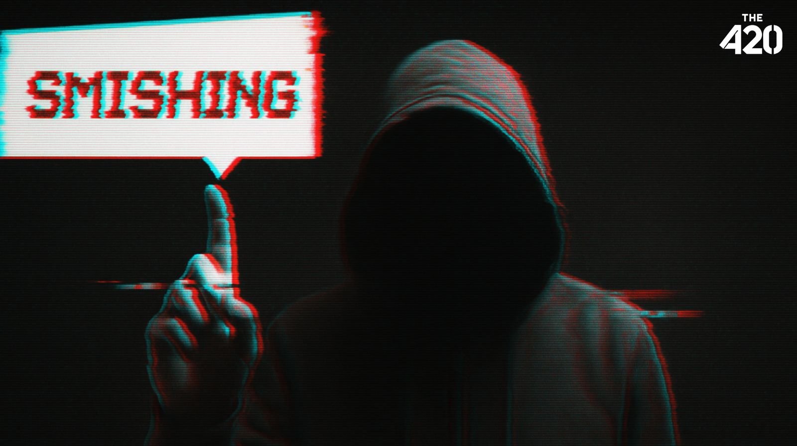 A digitally glitched image symbolizing the cybercriminal group “Smishing Triad,” which Google has sued for operating a global smishing scam using the “Lighthouse” phishing toolkit to steal personal and financial data from millions of victims.