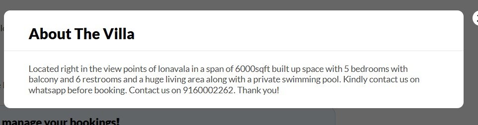 Screenshot of listing of fake property- Saviour Villa by Zorro on Makemytrip platform.